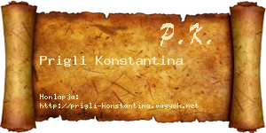 Prigli Konstantina névjegykártya